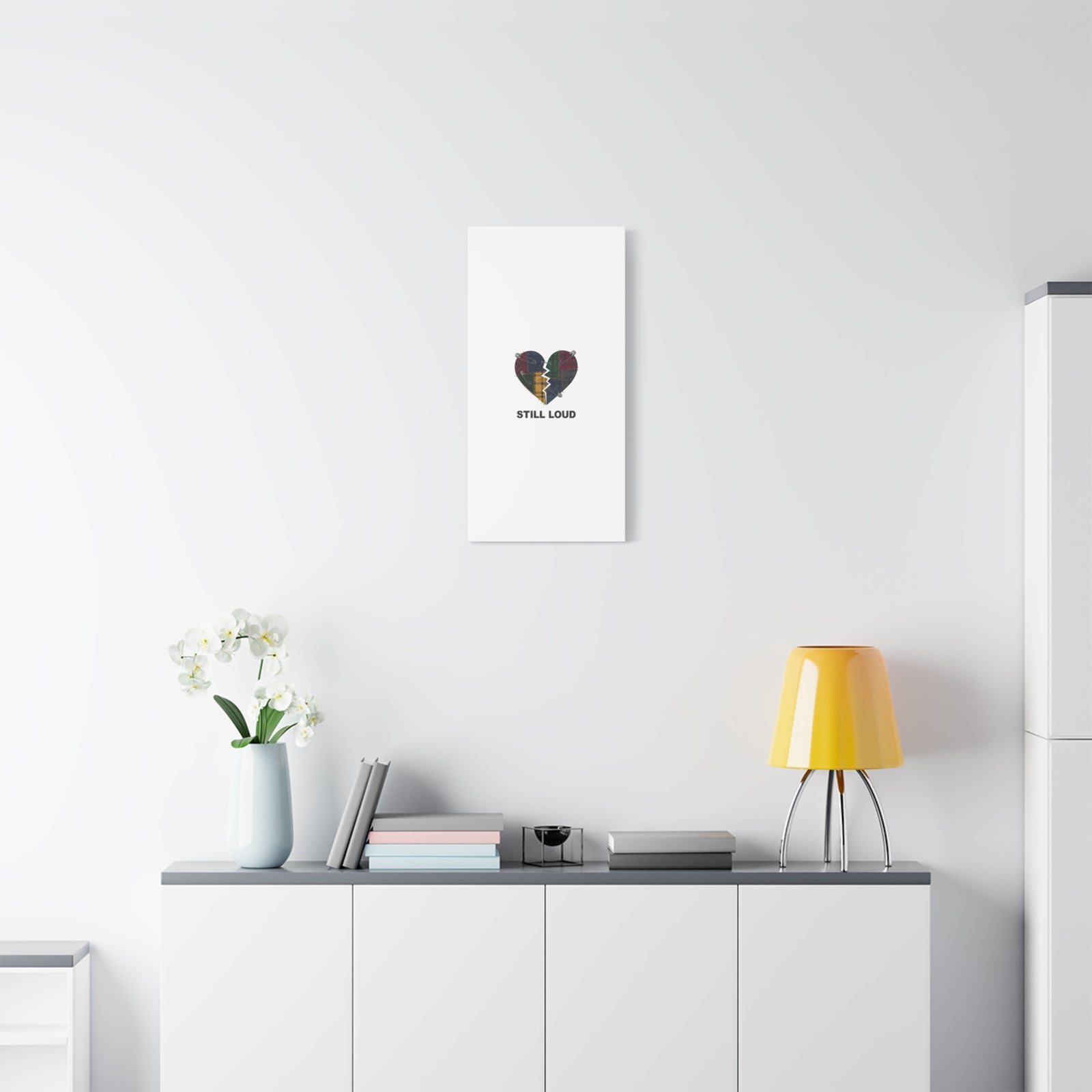 Plaid Patchwork Heart Canvas | Grunge Revival 90s Punk Wall Art