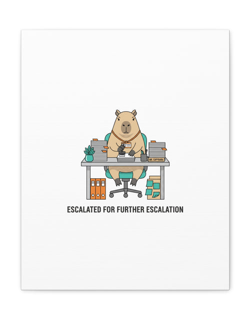 Load image into Gallery viewer, Escalated for Further Escalation Canvas | Unhinged Animal Bureaucracy, Office Animal Illustration
