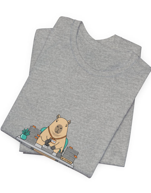 Load image into Gallery viewer, Escalated for Further Escalation Bear Desk Tee | Unhinged Animal Bureaucracy, office bear illustration

