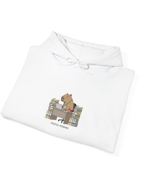 Load image into Gallery viewer, Office Raccoon HR Memo Hoodie | Unhinged Animal Bureaucracy, Adulting Animal Illustration

