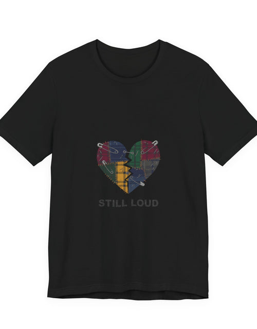 Load image into Gallery viewer, Plaid Broken Heart 'Still Loud' Tee | grunge shirt, punk graphic tee
