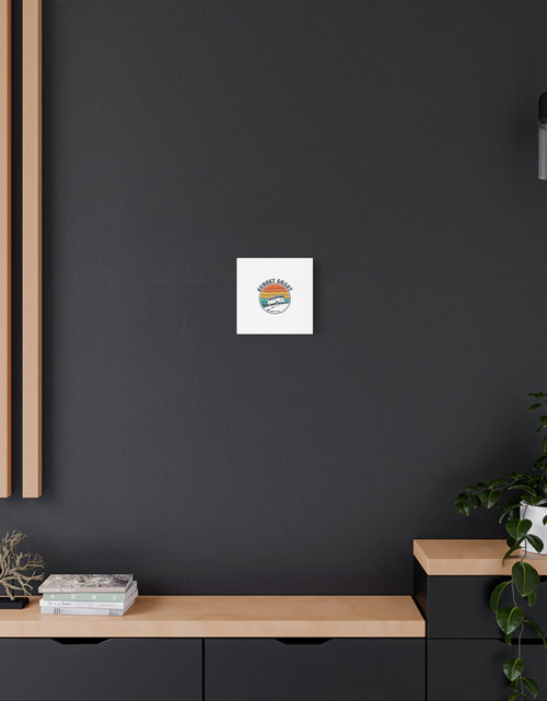 Load image into Gallery viewer, Sunset Coast Retro VW Bus Matte Canvas, 1970s Sunset Palm Poster | Vintage Surf Roadtrip

