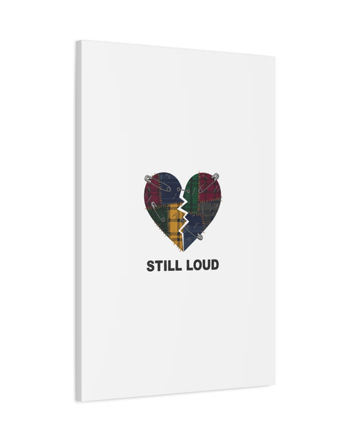 Load image into Gallery viewer, Plaid Patchwork Heart Canvas | Grunge Revival 90s Punk Wall Art
