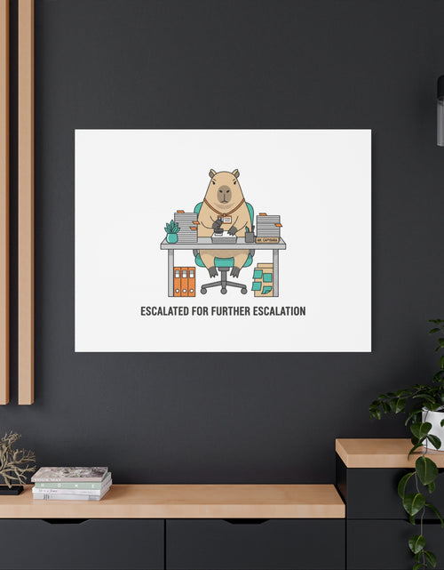 Load image into Gallery viewer, Escalated for Further Escalation Canvas | Unhinged Animal Bureaucracy, Office Animal Illustration
