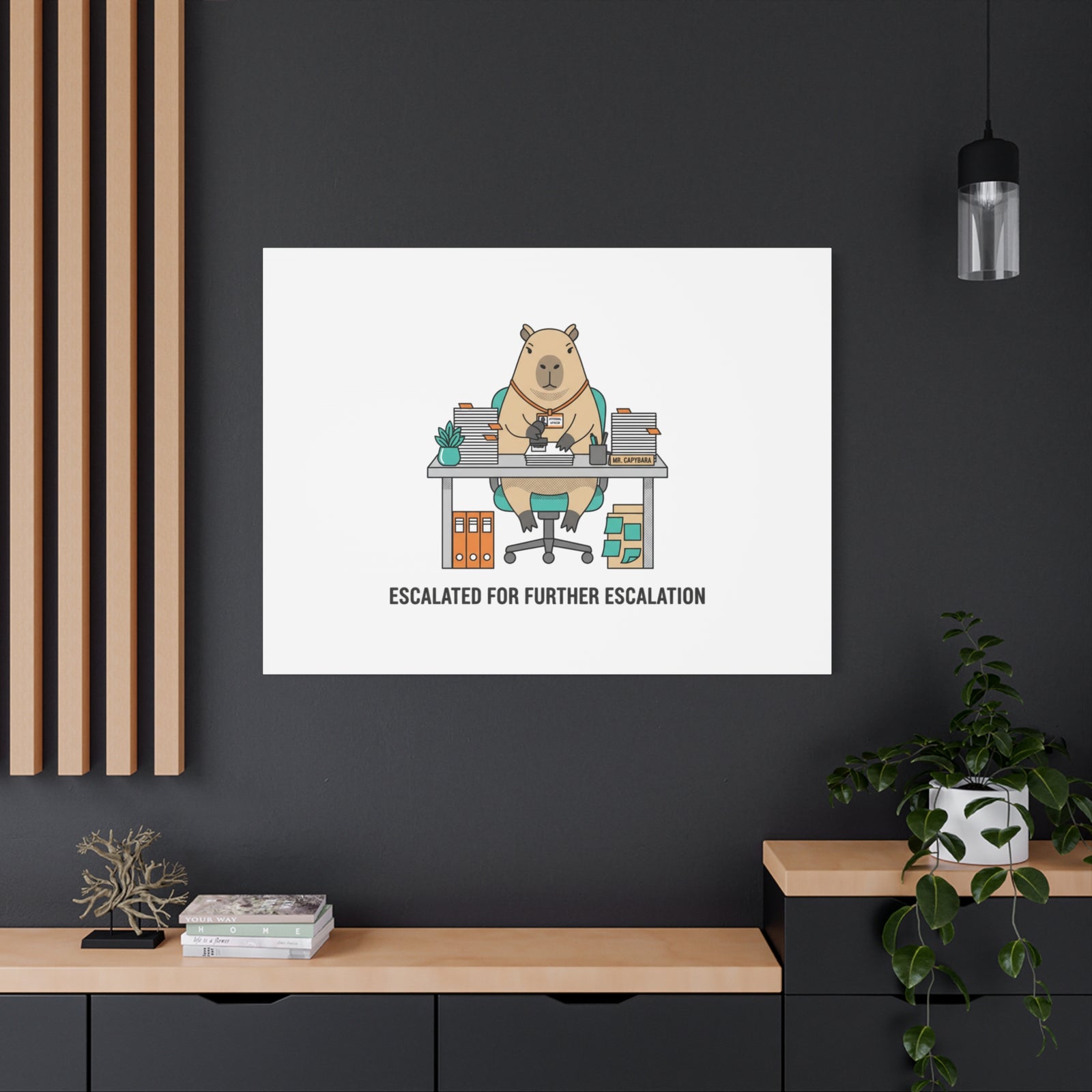 Escalated for Further Escalation Canvas | Unhinged Animal Bureaucracy, Office Animal Illustration