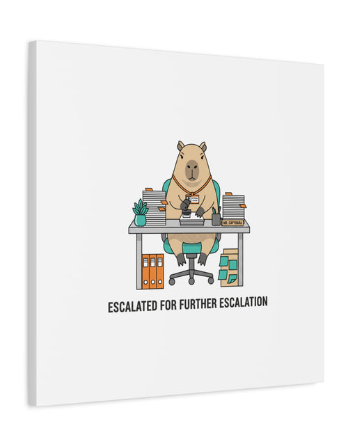 Load image into Gallery viewer, Escalated for Further Escalation Canvas | Unhinged Animal Bureaucracy, Office Animal Illustration
