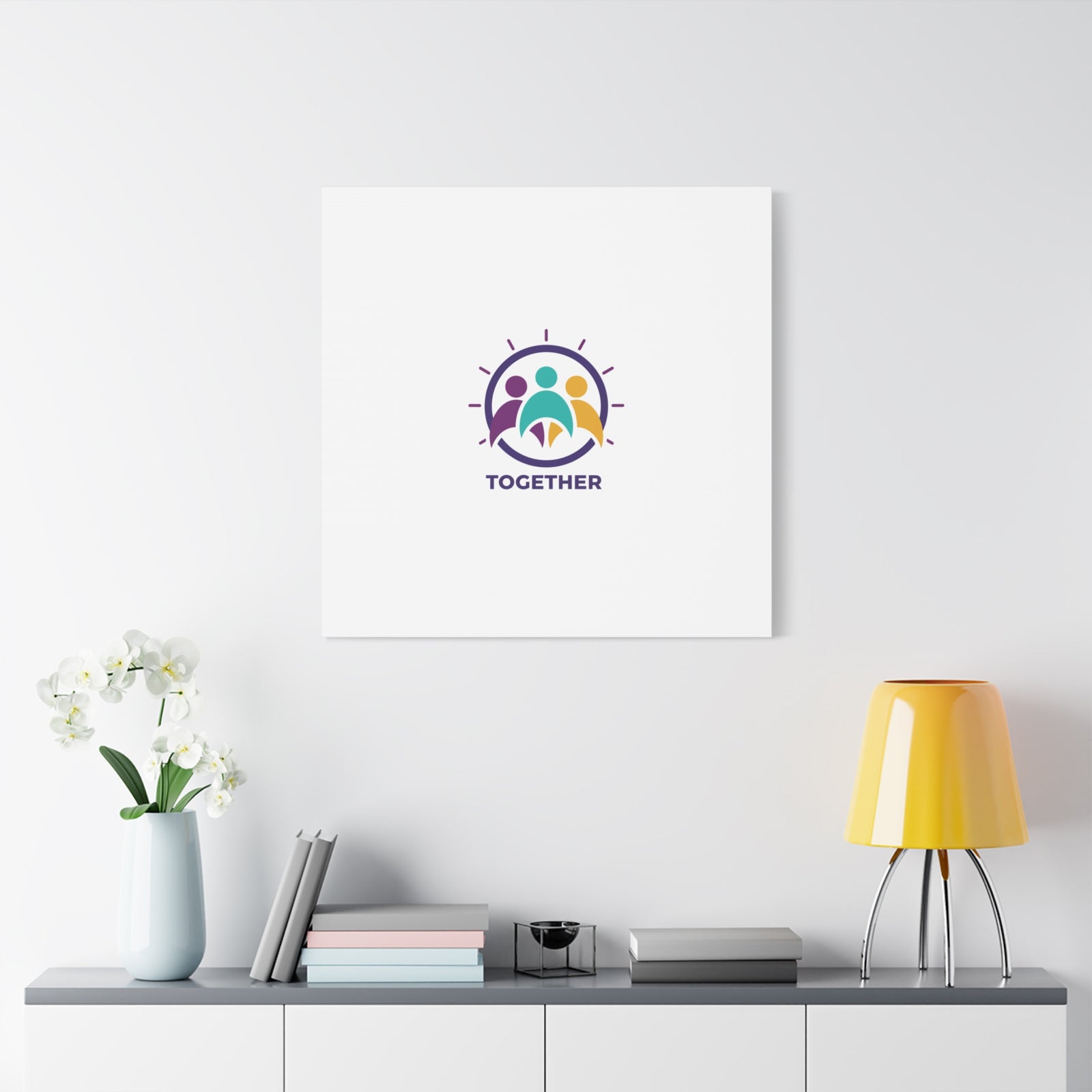 Together solidarity icon Canvas, Minimalist equality symbol, Support badge