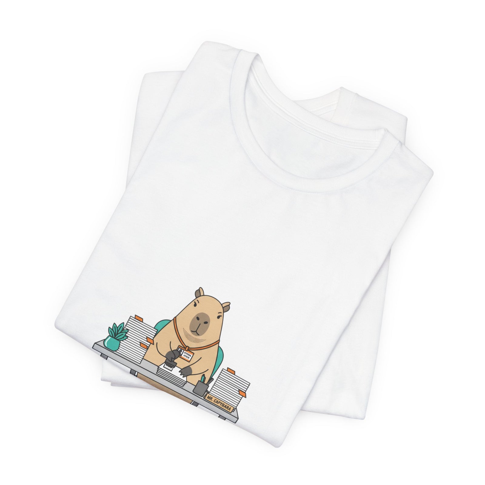 Escalated for Further Escalation Bear Desk Tee | Unhinged Animal Bureaucracy, office bear illustration
