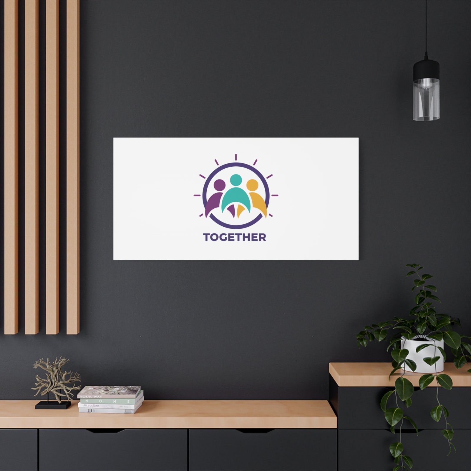 Together solidarity icon Canvas, Minimalist equality symbol, Support badge