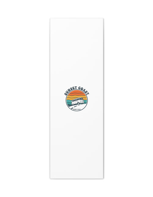 Load image into Gallery viewer, Sunset Coast Retro VW Bus Matte Canvas, 1970s Sunset Palm Poster | Vintage Surf Roadtrip
