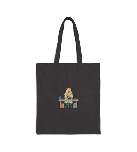 Bear Office Worker Tote, Unhinged Animal Bureaucracy, Deadpan Work Humor