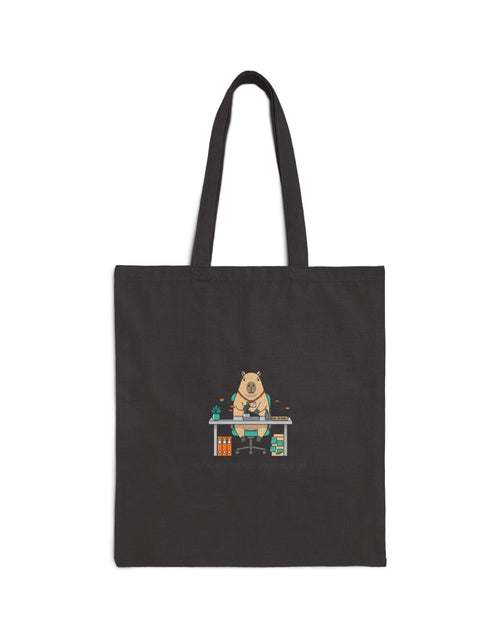 Load image into Gallery viewer, Bear Office Worker Tote, Unhinged Animal Bureaucracy, Deadpan Work Humor
