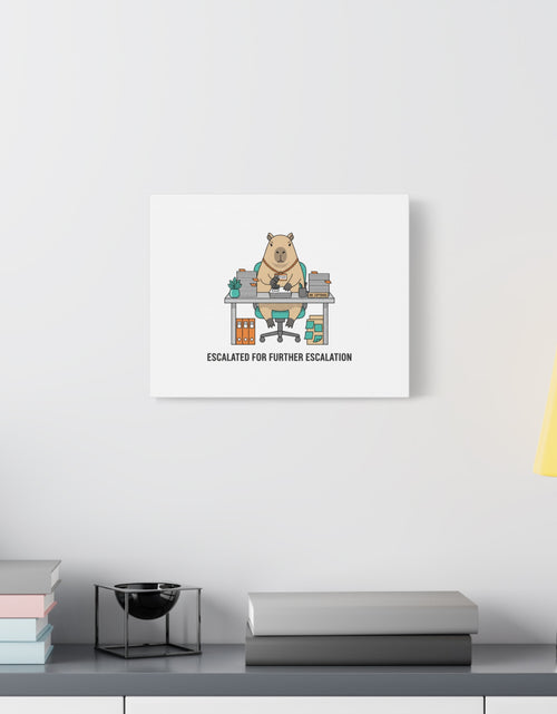 Load image into Gallery viewer, Escalated for Further Escalation Canvas | Unhinged Animal Bureaucracy, Office Animal Illustration
