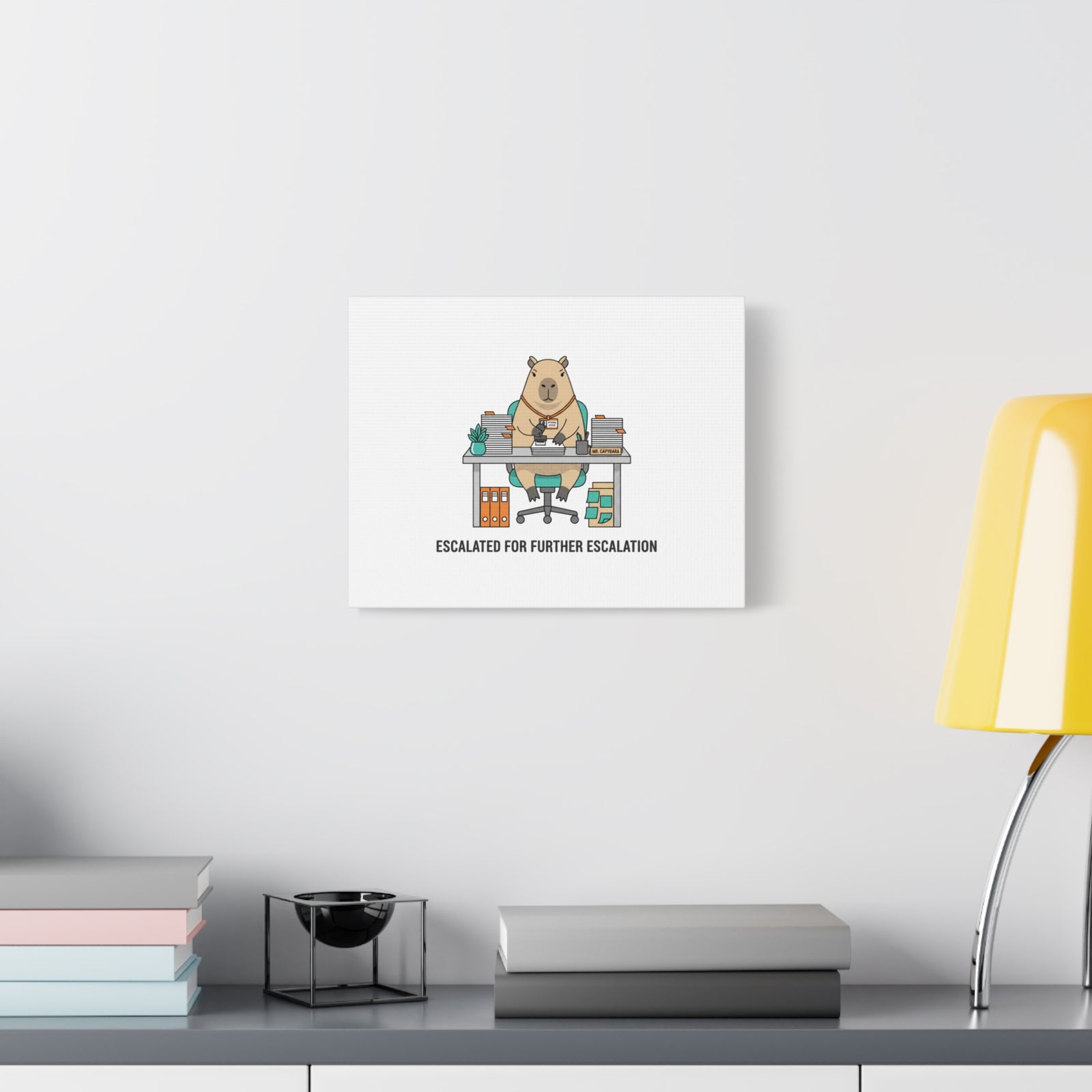 Escalated for Further Escalation Canvas | Unhinged Animal Bureaucracy, Office Animal Illustration