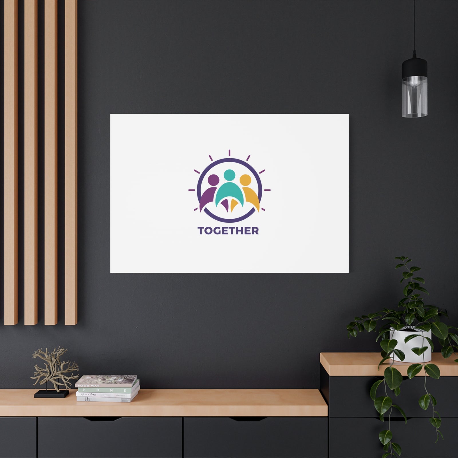 Together solidarity icon Canvas, Minimalist equality symbol, Support badge