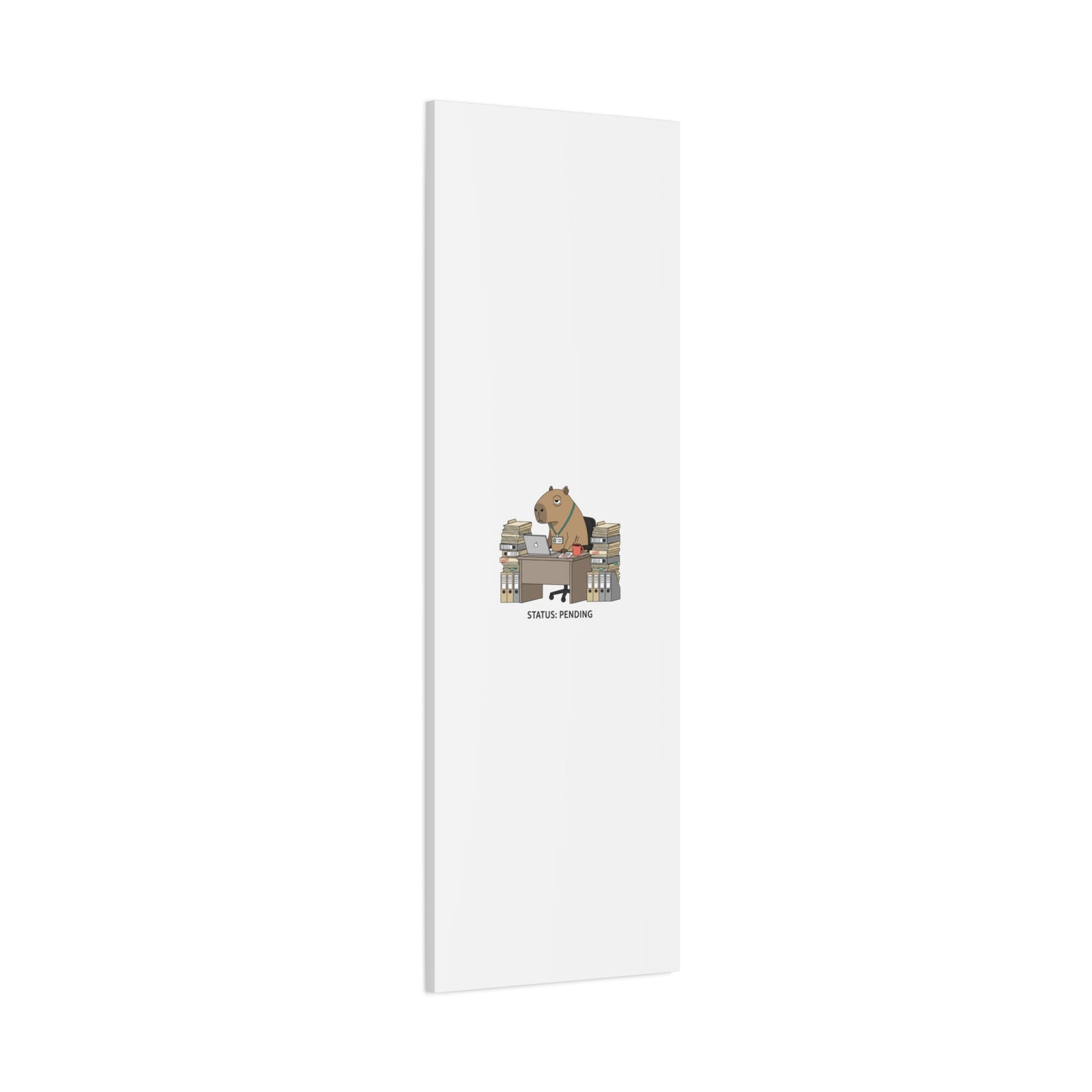 Status: Pending office capybara illustration Canvas | Unhinged Animal Bureaucracy, adulting animal art