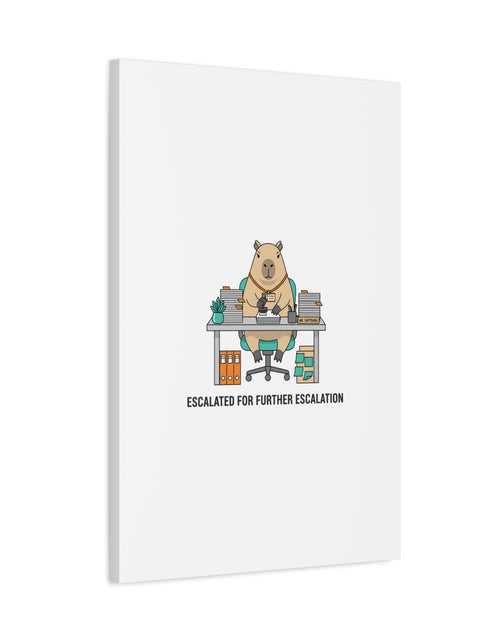 Load image into Gallery viewer, Escalated for Further Escalation Canvas | Unhinged Animal Bureaucracy, Office Animal Illustration
