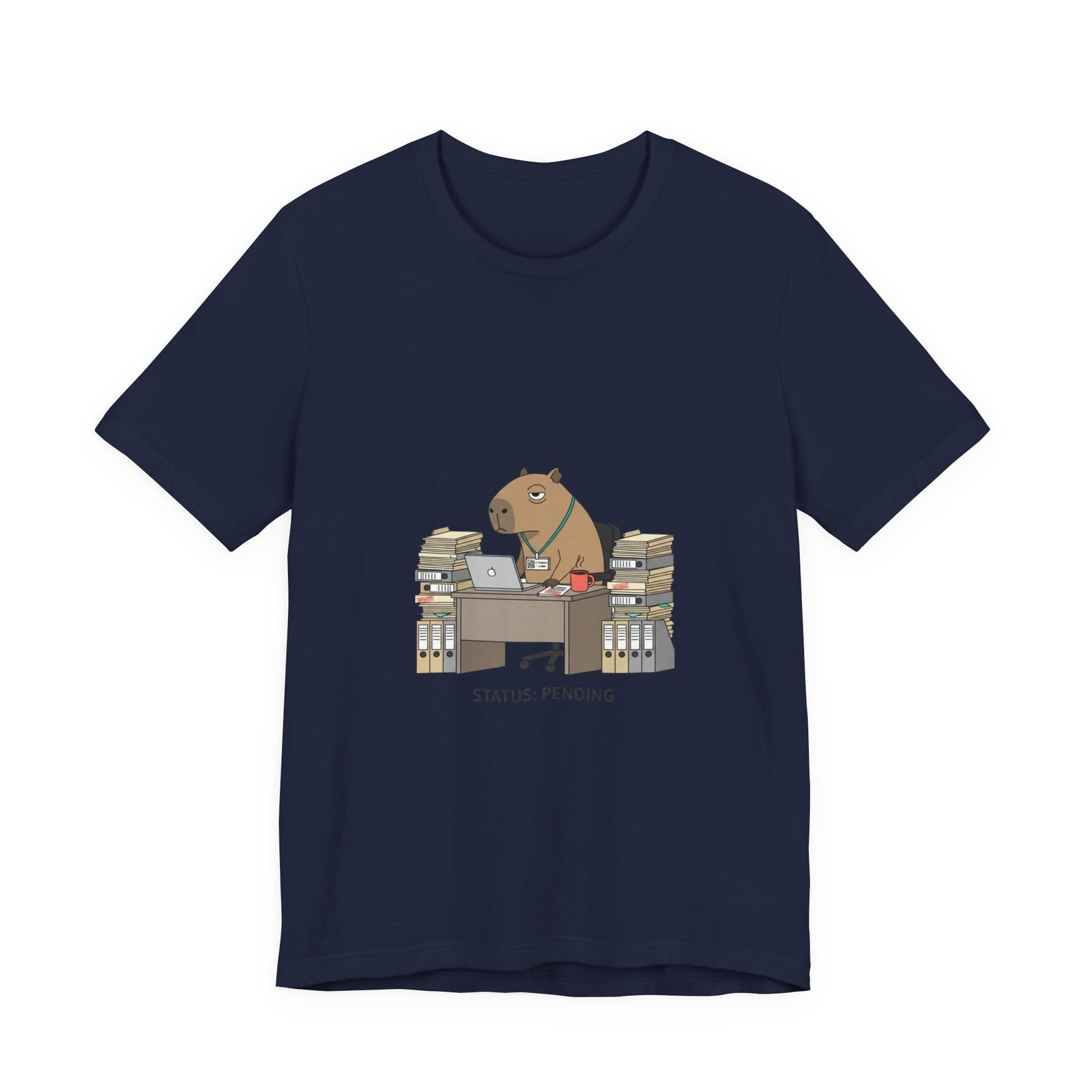 Status Pending Bear Desk Tee | Unhinged Animal Bureaucracy, office animal illustration
