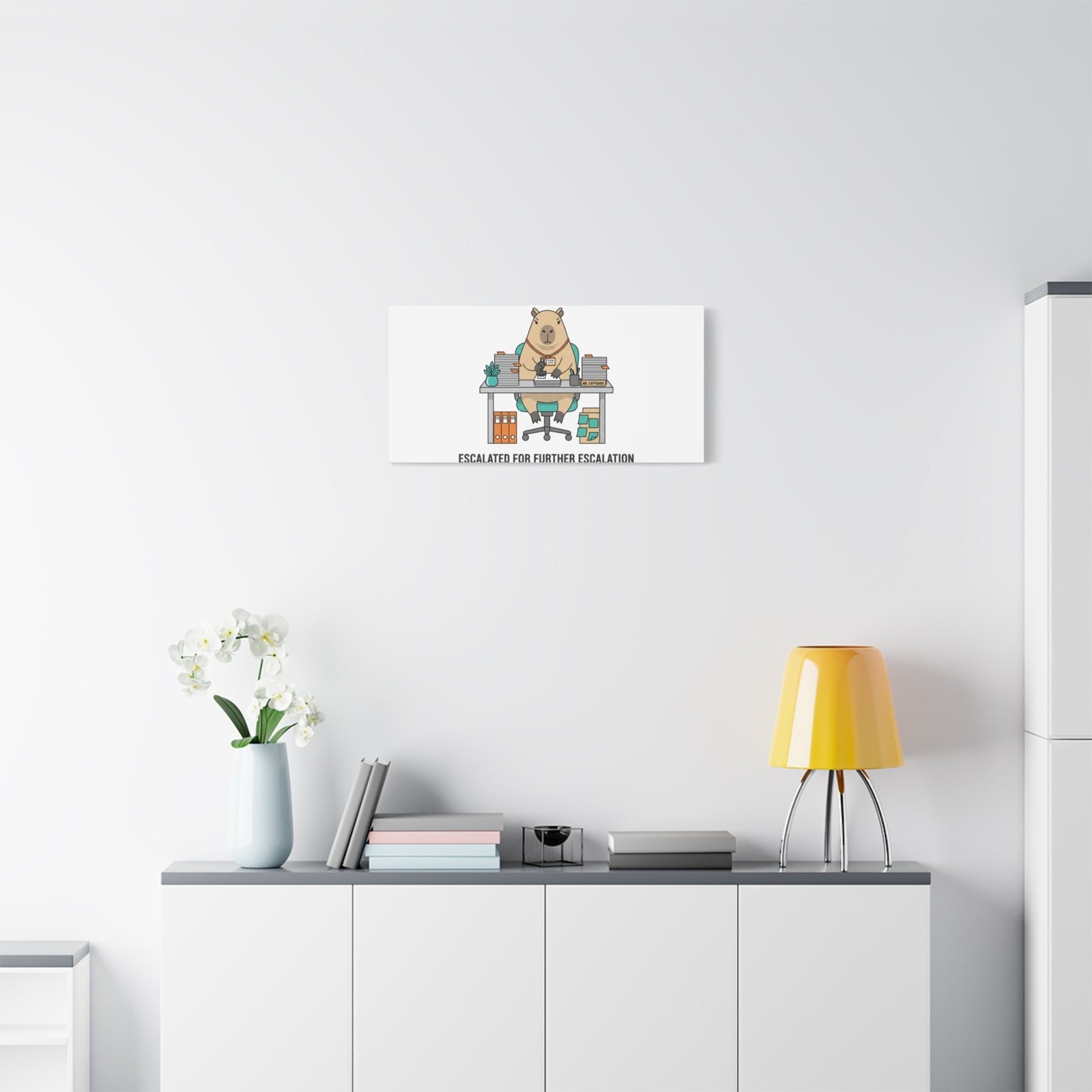 Escalated for Further Escalation Canvas | Unhinged Animal Bureaucracy, Office Animal Illustration