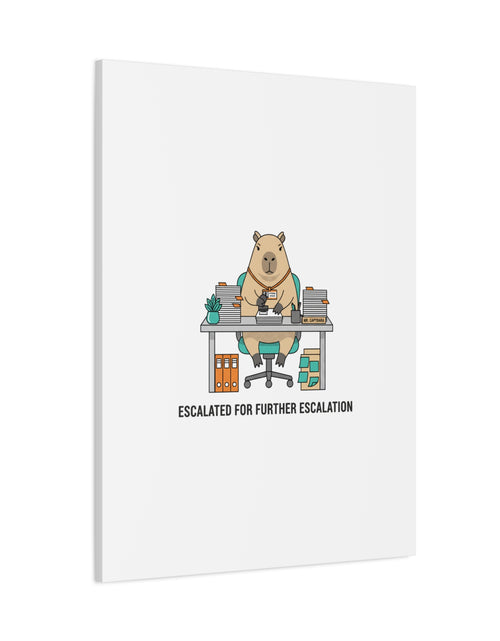 Load image into Gallery viewer, Escalated for Further Escalation Canvas | Unhinged Animal Bureaucracy, Office Animal Illustration
