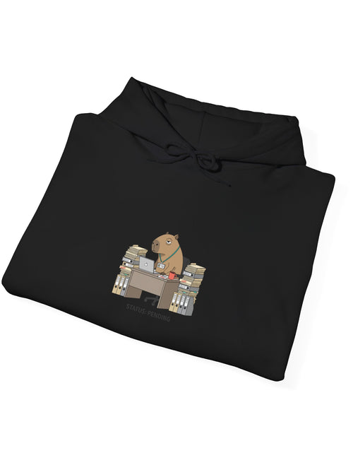 Load image into Gallery viewer, Office Raccoon HR Memo Hoodie | Unhinged Animal Bureaucracy, Adulting Animal Illustration
