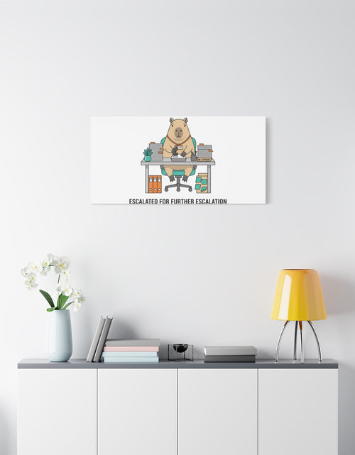 Load image into Gallery viewer, Escalated for Further Escalation Canvas | Unhinged Animal Bureaucracy, Office Animal Illustration
