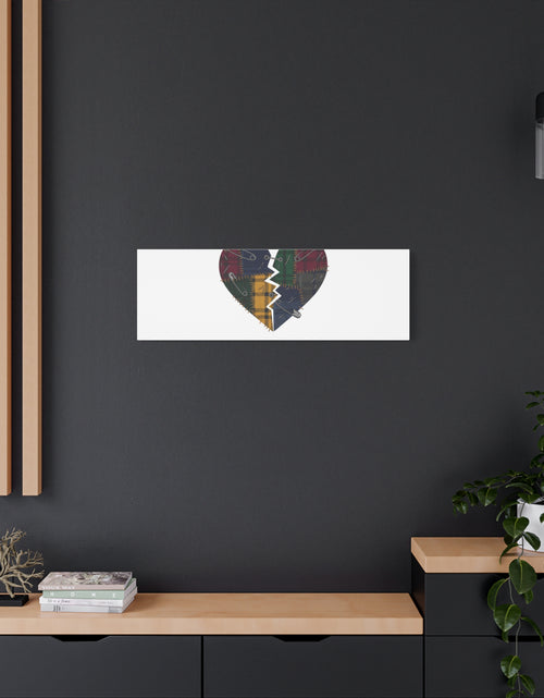 Load image into Gallery viewer, Plaid Patchwork Heart Canvas | Grunge Revival 90s Punk Wall Art
