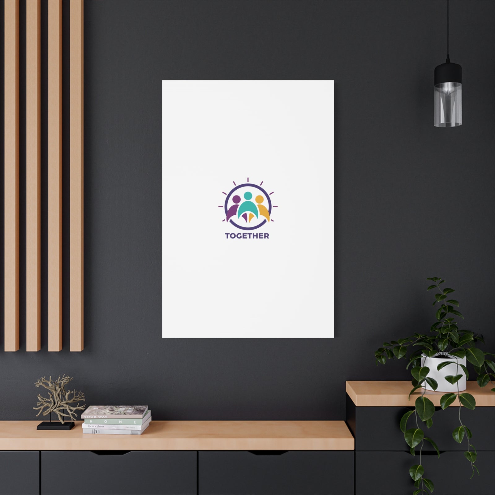 Together solidarity icon Canvas, Minimalist equality symbol, Support badge