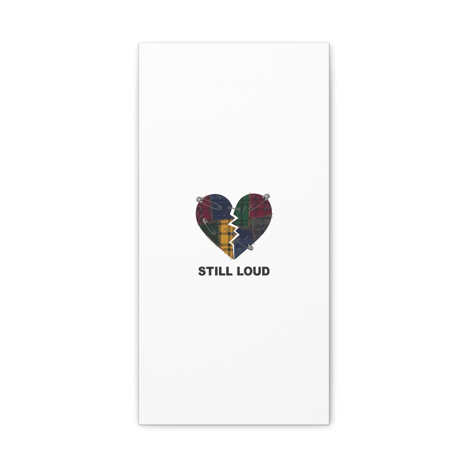 Plaid Patchwork Heart Canvas | Grunge Revival 90s Punk Wall Art