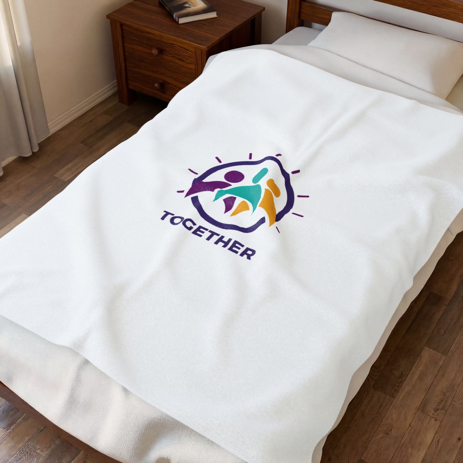 Solidarity Together emblem Velveteen Blanket | equality icon, minimal feminist design