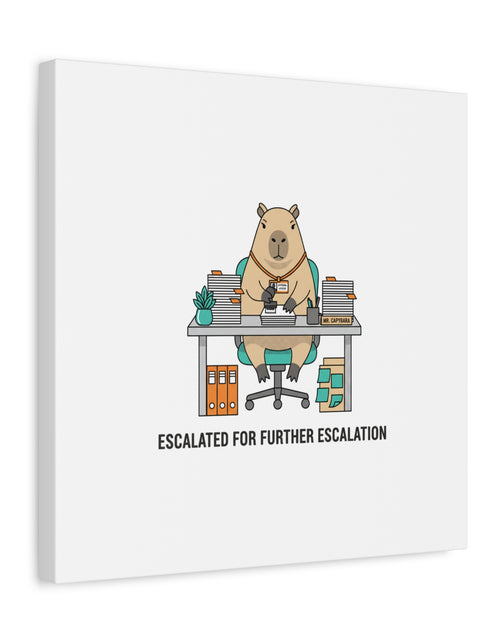 Load image into Gallery viewer, Escalated for Further Escalation Canvas | Unhinged Animal Bureaucracy, Office Animal Illustration
