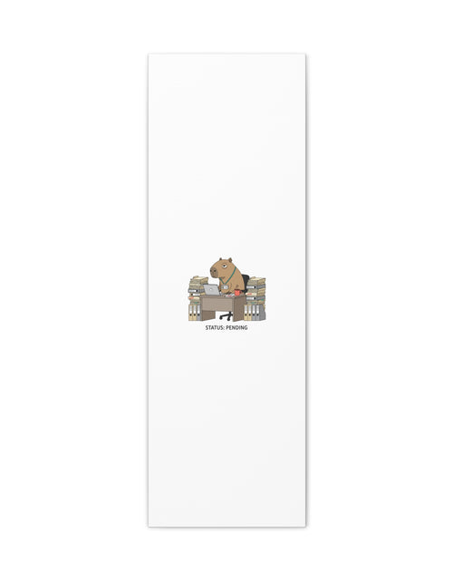 Load image into Gallery viewer, Status: Pending office capybara illustration Canvas | Unhinged Animal Bureaucracy, adulting animal art
