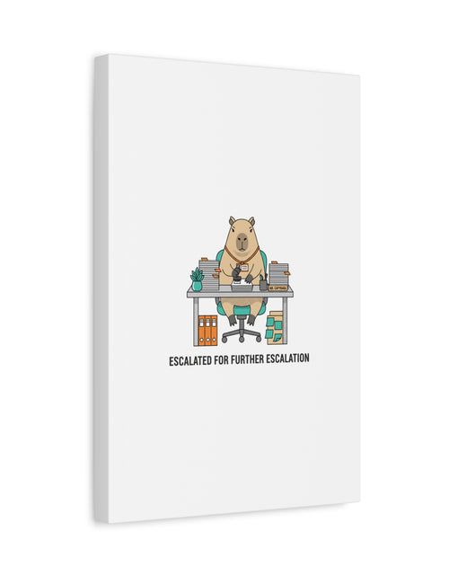 Load image into Gallery viewer, Escalated for Further Escalation Canvas | Unhinged Animal Bureaucracy, Office Animal Illustration
