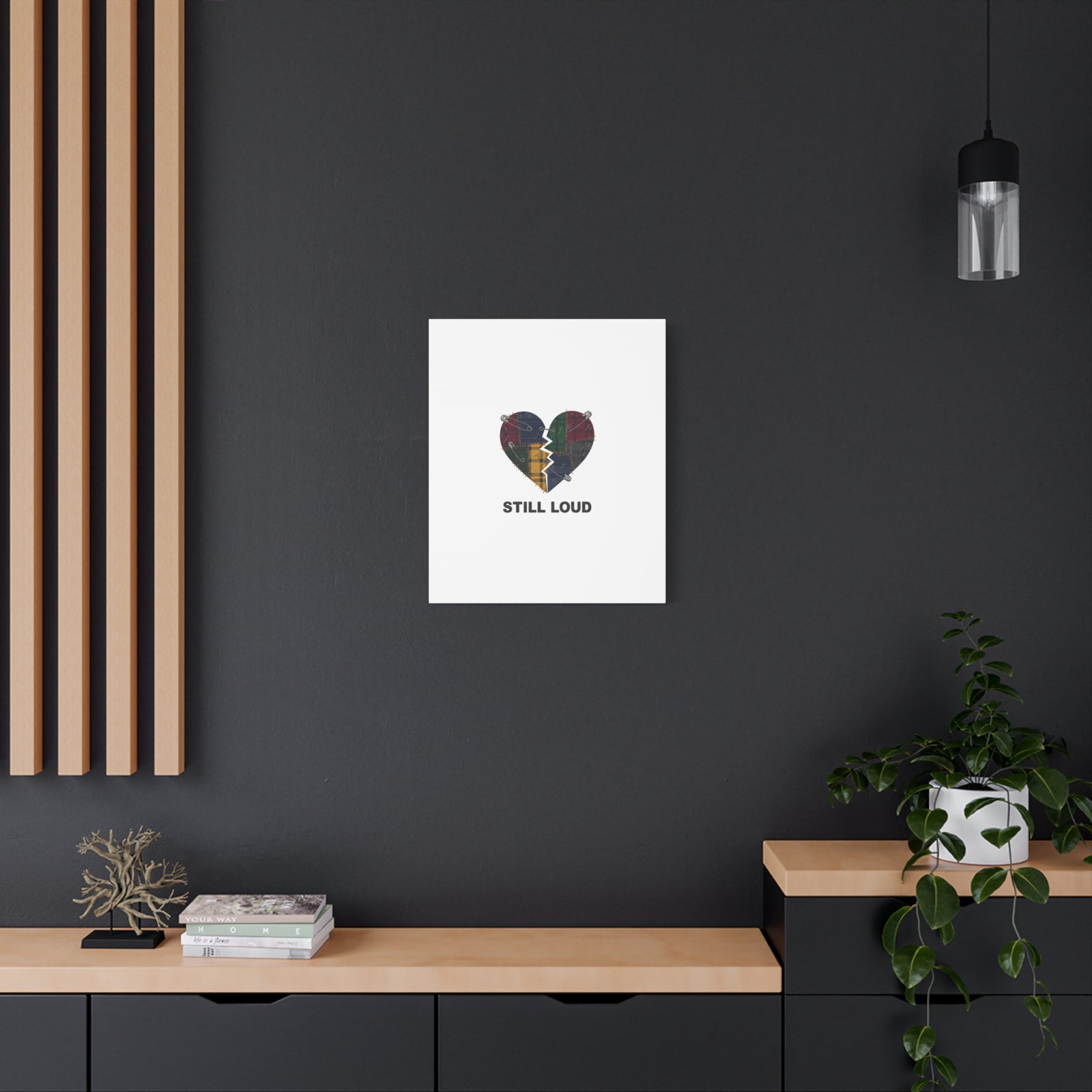 Plaid Patchwork Heart Canvas | Grunge Revival 90s Punk Wall Art
