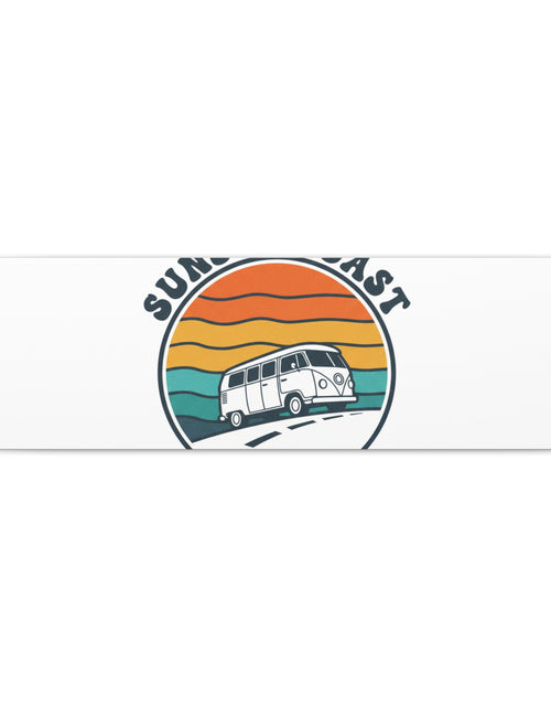Load image into Gallery viewer, Sunset Coast Retro VW Bus Matte Canvas, 1970s Sunset Palm Poster | Vintage Surf Roadtrip
