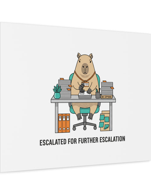 Load image into Gallery viewer, Escalated for Further Escalation Canvas | Unhinged Animal Bureaucracy, Office Animal Illustration
