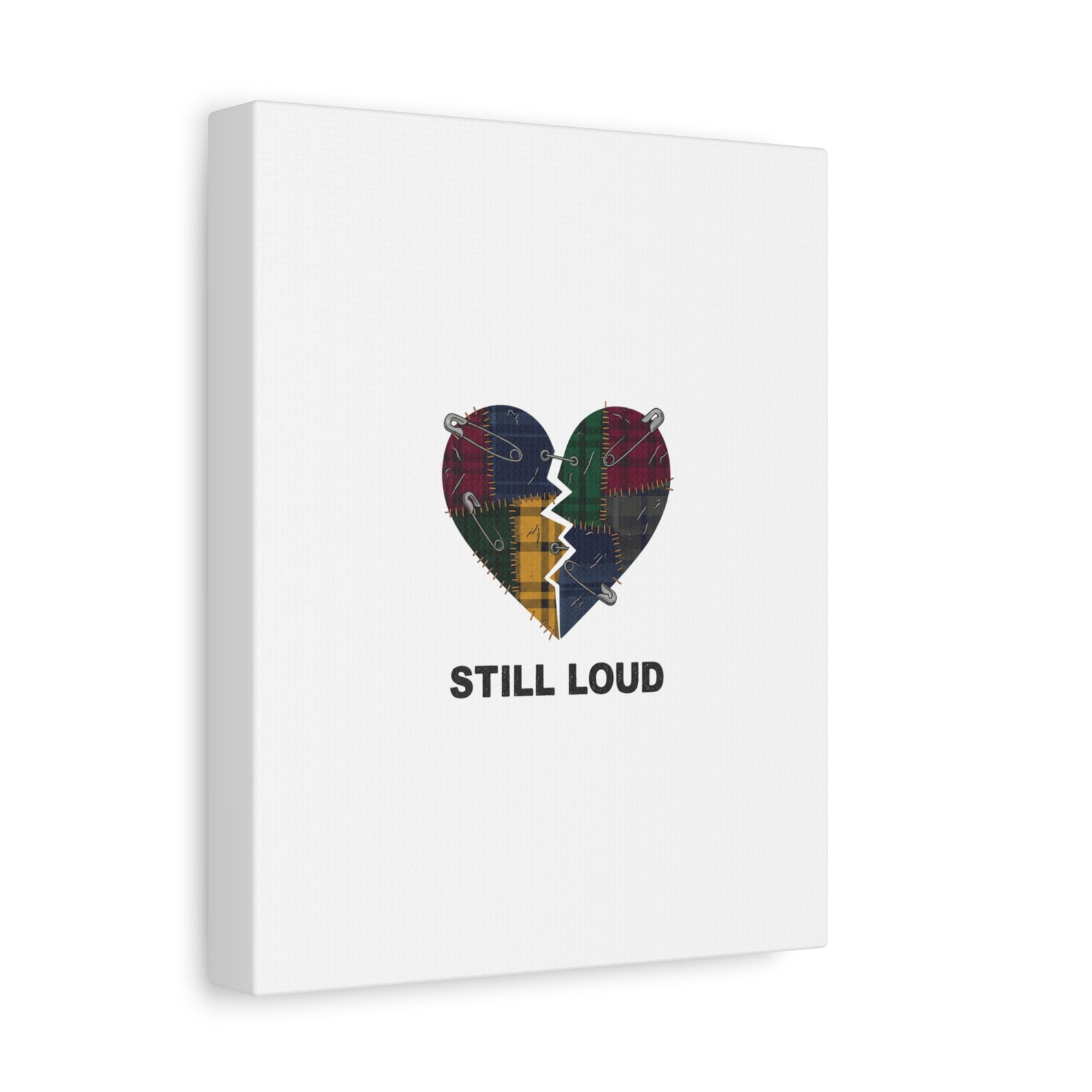 Plaid Patchwork Heart Canvas | Grunge Revival 90s Punk Wall Art