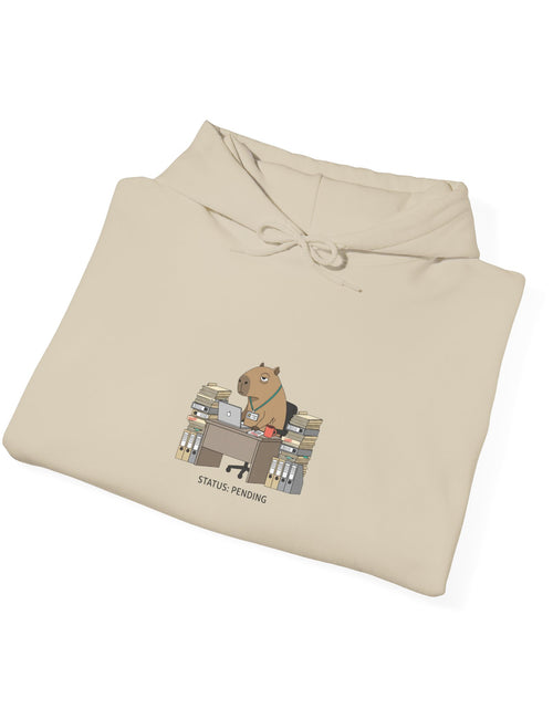 Load image into Gallery viewer, Office Raccoon HR Memo Hoodie | Unhinged Animal Bureaucracy, Adulting Animal Illustration
