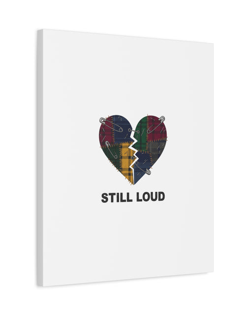 Load image into Gallery viewer, Plaid Patchwork Heart Canvas | Grunge Revival 90s Punk Wall Art
