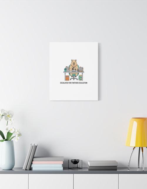 Load image into Gallery viewer, Escalated for Further Escalation Canvas | Unhinged Animal Bureaucracy, Office Animal Illustration
