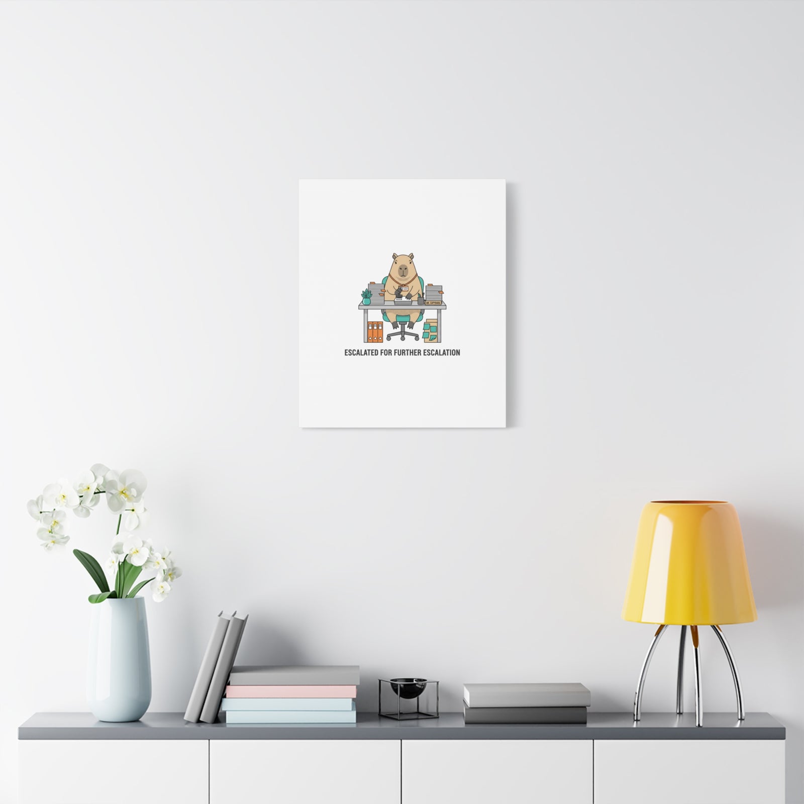 Escalated for Further Escalation Canvas | Unhinged Animal Bureaucracy, Office Animal Illustration