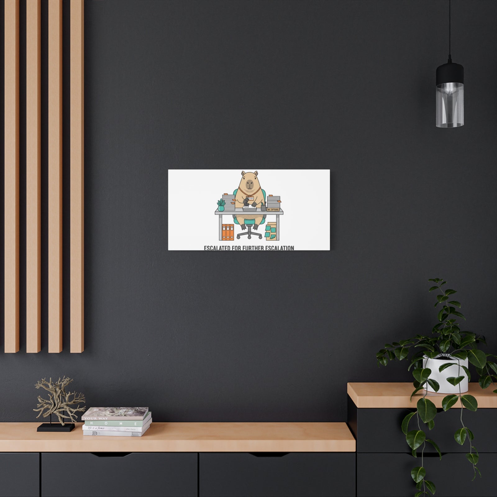 Escalated for Further Escalation Canvas | Unhinged Animal Bureaucracy, Office Animal Illustration