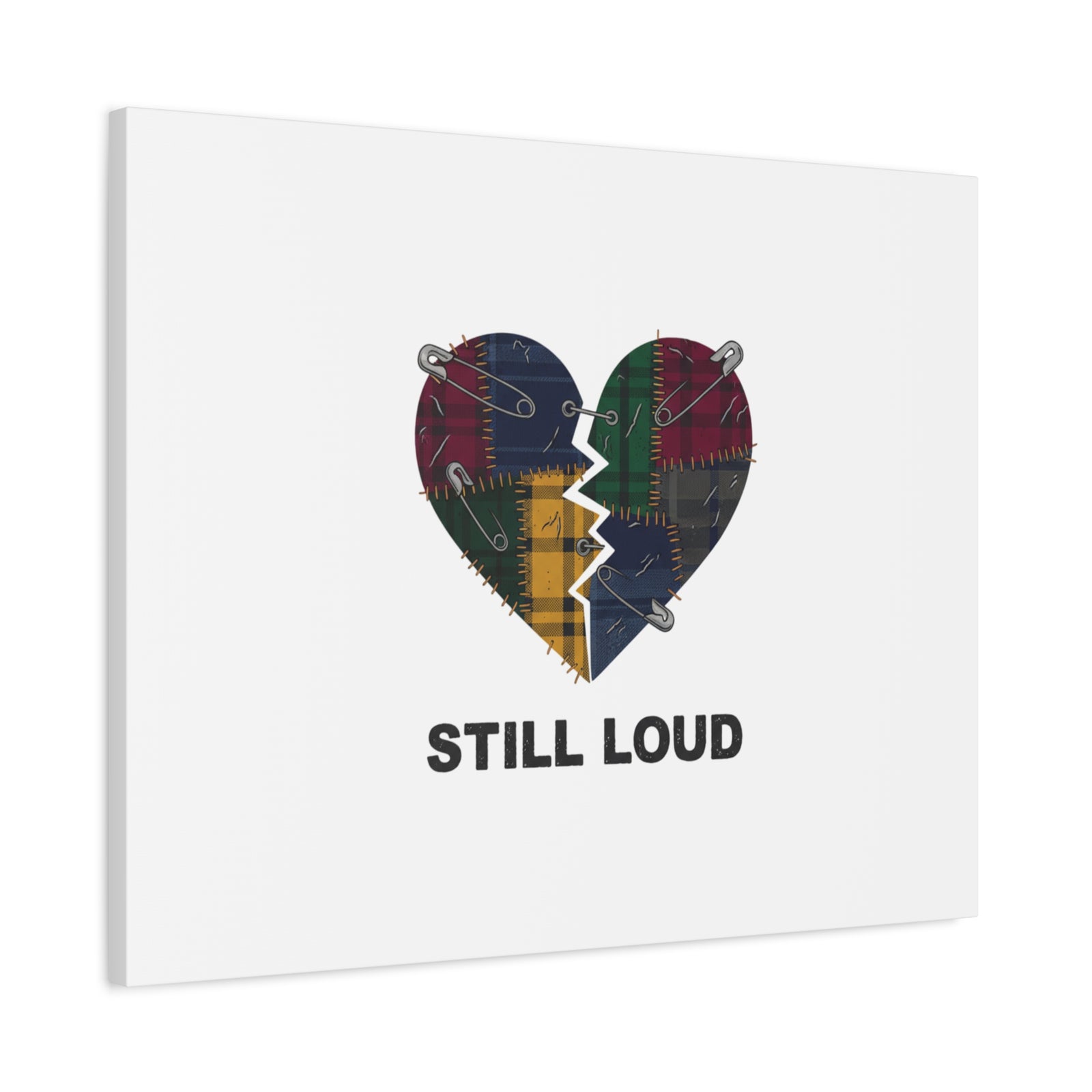 Plaid Patchwork Heart Canvas | Grunge Revival 90s Punk Wall Art