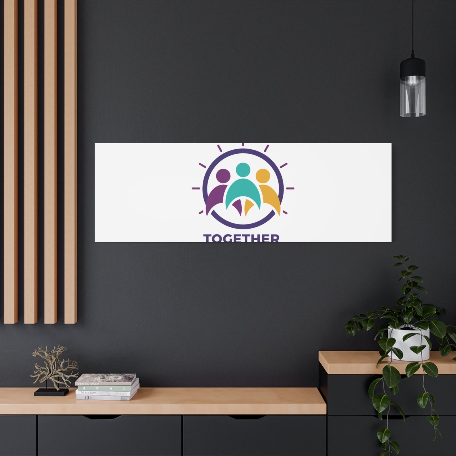Together solidarity icon Canvas, Minimalist equality symbol, Support badge