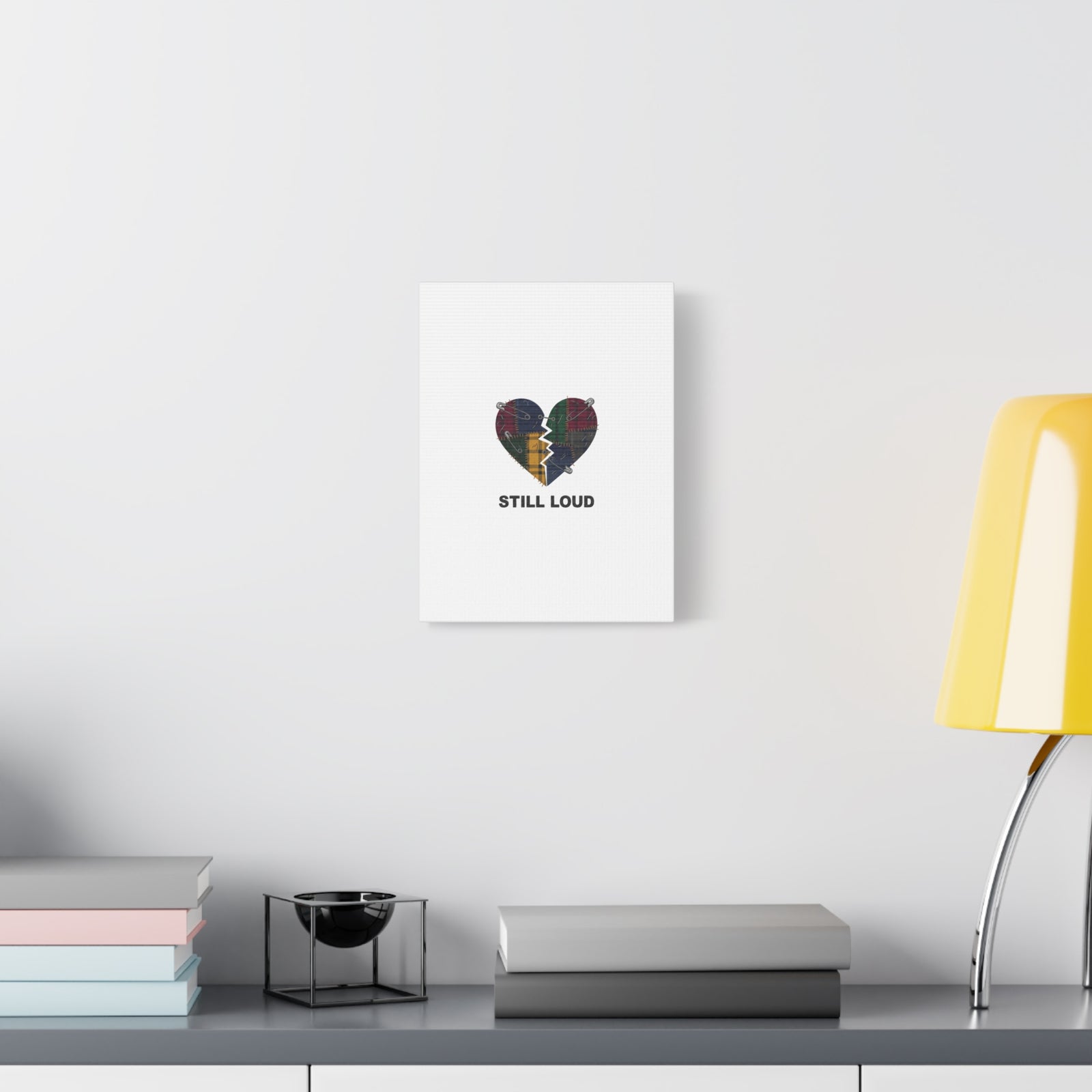 Plaid Patchwork Heart Canvas | Grunge Revival 90s Punk Wall Art