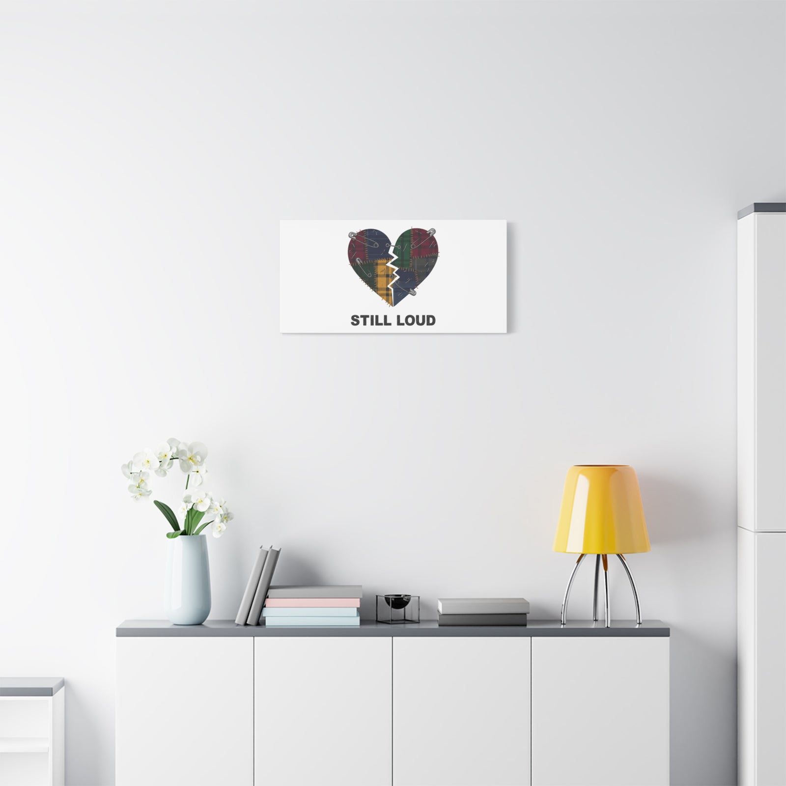 Plaid Patchwork Heart Canvas | Grunge Revival 90s Punk Wall Art