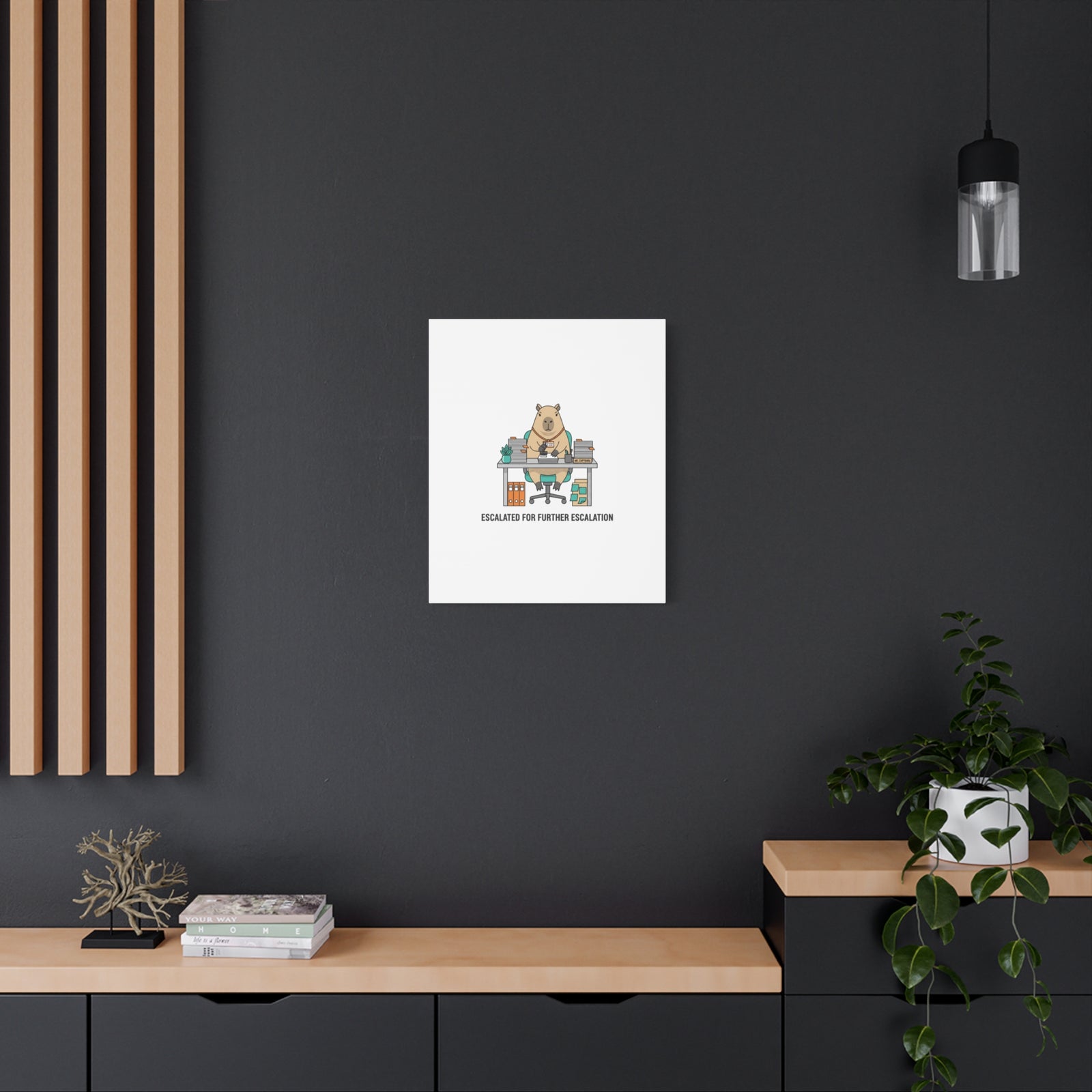 Escalated for Further Escalation Canvas | Unhinged Animal Bureaucracy, Office Animal Illustration