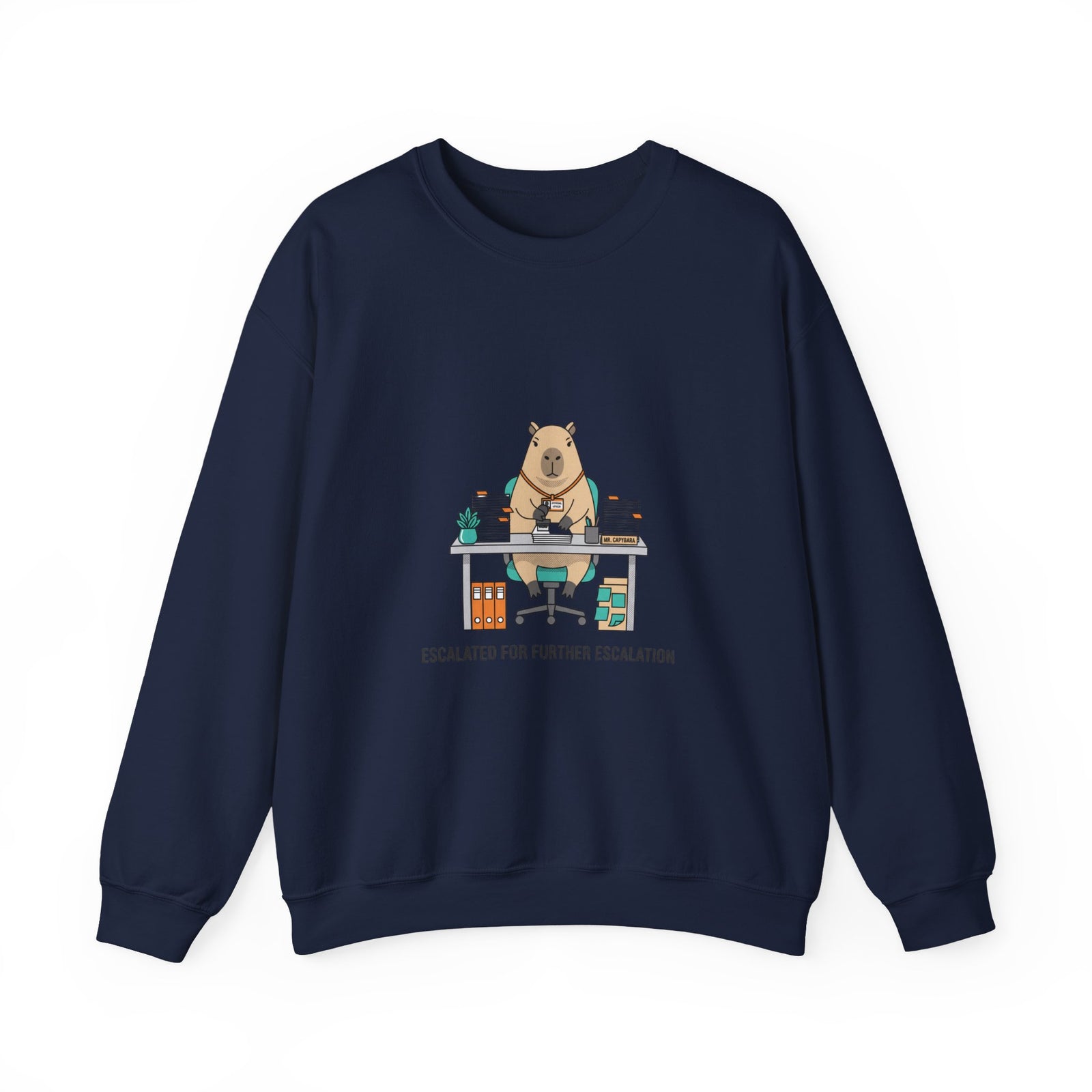 Escalated for Further Escalation Sweatshirt | office raccoon, animal HR meme