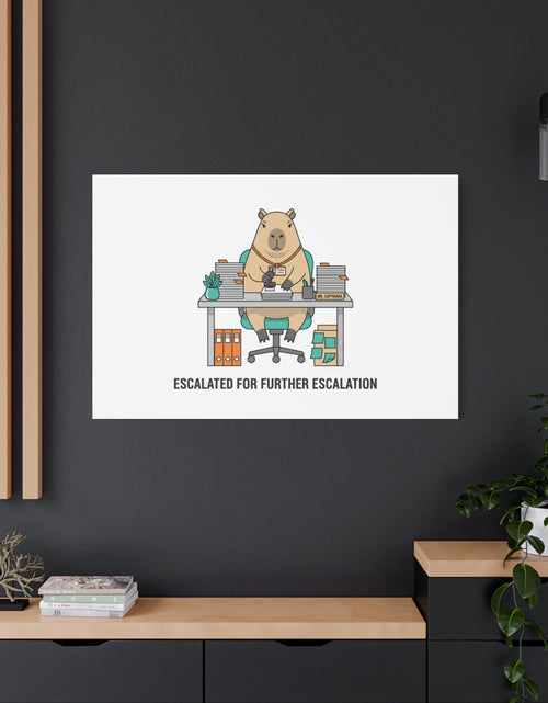 Load image into Gallery viewer, Escalated for Further Escalation Canvas | Unhinged Animal Bureaucracy, Office Animal Illustration
