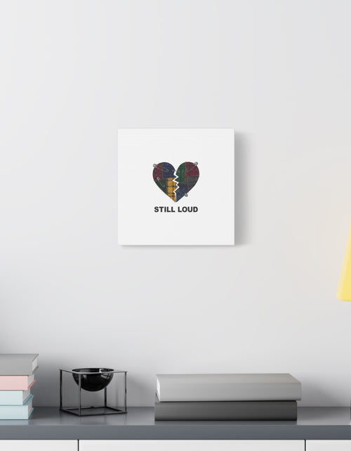 Load image into Gallery viewer, Plaid Patchwork Heart Canvas | Grunge Revival 90s Punk Wall Art
